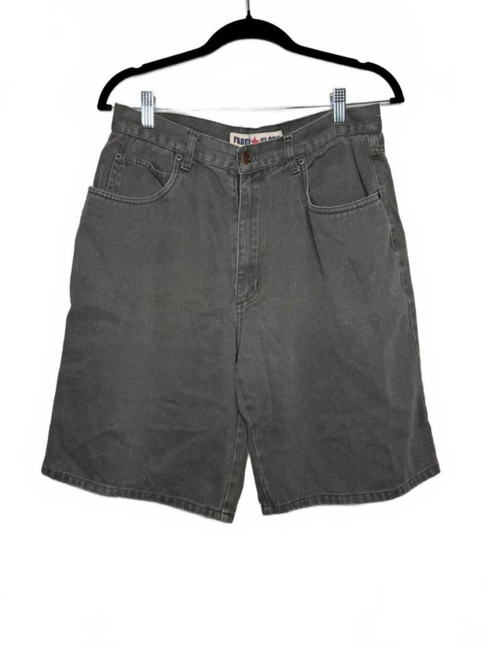 Vintage Men's Basic Dark Olive Green‎ Denim Shorts Size 32